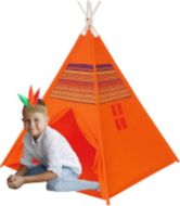 Immagine di TENDA INDIANI, Happy Sun Tenda Indiani Deluxe tenda per bambini, tenda gioco per bambini, Tenda pieghevole con pali in legno. Minimo ingombro
